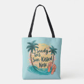 Sandy Toes Sun-Kissed Nose Beach esthetiek Tote Bag (Achterkant)