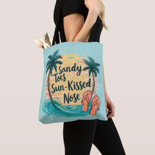Sandy Toes Sun-Kissed Nose Beach esthetiek Tote Bag (Dichtbij)