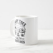 Sandy Toes Zoute kampvuren Camping Design Koffiemok (Voorkant links)