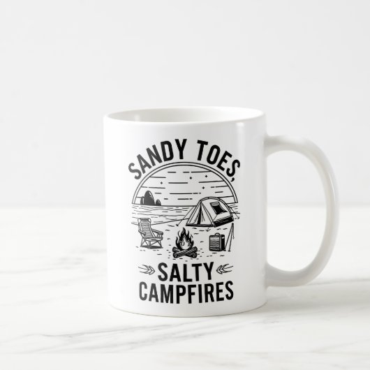 Sandy Toes Zoute kampvuren Camping Design Koffiemok (Rechts)