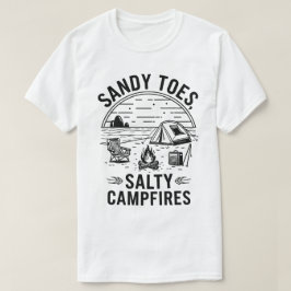 Sandy Toes Zoute kampvuren Camping Design T-shirt