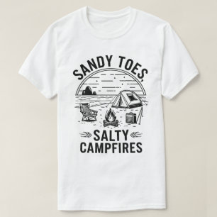 Sandy Toes Zoute kampvuren Camping Design T-shirt