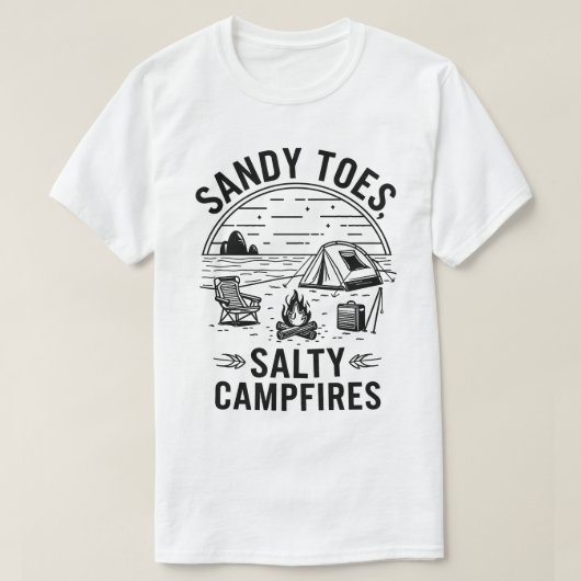 Sandy Toes Zoute kampvuren Camping Design T-shirt (Design voorkant)