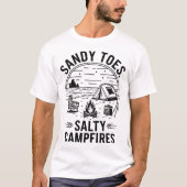 Sandy Toes Zoute kampvuren Camping Design T-shirt (Voorkant)