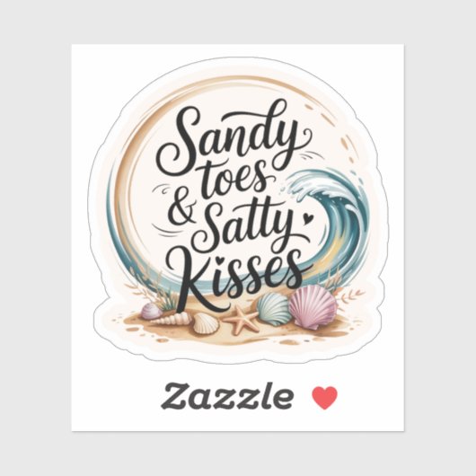 Sandy Toes & Zoute Kusjes Boho Beach Sticker (Vel)