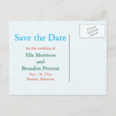 Sandy Toes Zoute Kusjes Save the Date Aankondigingskaart (Achterkant)