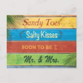 Sandy Toes Zoute Kusjes Save the Date Aankondigingskaart (Voorkant)