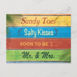 Sandy Toes Zoute Kusjes Save the Date Aankondigingskaart