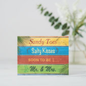 Sandy Toes Zoute Kusjes Save the Date Aankondigingskaart (Staand voorkant)