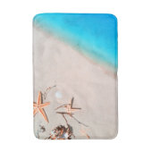 Sandy Tropical Beach Starfish Seashell Badmat (Voorkant Verticaal)