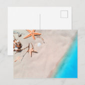 Sandy Tropical Beach Starfish Seashell Briefkaart (Voorkant / Achterkant)