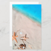 Sandy Tropical Beach Starfish Seashell Briefpapier (Voorkant / Achterkant)