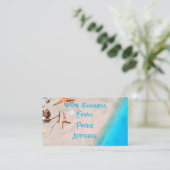 Sandy Tropical Beach Starfish Seashell Visitekaartje (Staand voorkant)