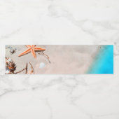 Sandy Tropical Beach Zeesterren schelp Waterfles Etiket (Enkel label)