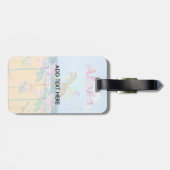 Sandy tropische waterverf palm bomen bagagelabel (Achterkant horizontaal)