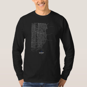Sandy Utah stadsplattegrond Reis souvenir thuissta T-shirt