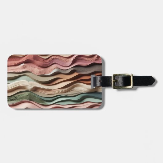 Sandy Waves Earth-Tone Bagagelabel (Voorkant horizontaal)