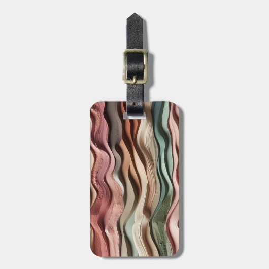 Sandy Waves Earth-Tone Bagagelabel (Voorkant verticaal)