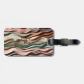 Sandy Waves Earth-Tone Bagagelabel (Achterkant horizontaal)