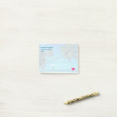 Sandy White Beach met Tropisch Palms Weddenschap Post-it® Notes (Op bureau)