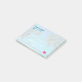 Sandy White Beach met Tropisch Palms Weddenschap Post-it® Notes (Schuin)
