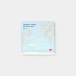 Sandy White Beach met Tropisch Palms Weddenschap Post-it® Notes