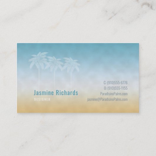 Sandy Zee Palms Silhouettes Visitekaartje (Achterkant)