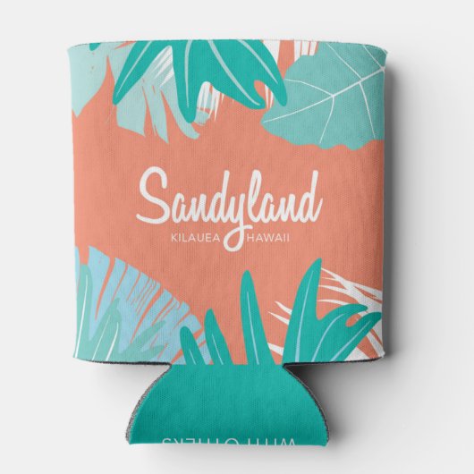 Sandyland Hawaiiaans tropisch blad Blikjeskoeler (Achterkant)