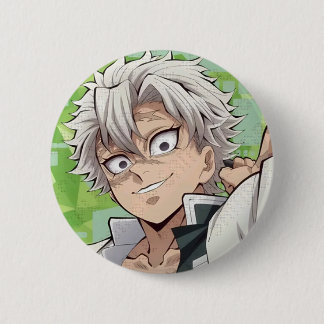 Sanemi Shinazugawa broche van Demon Slayer Ronde Button 5,7 Cm
