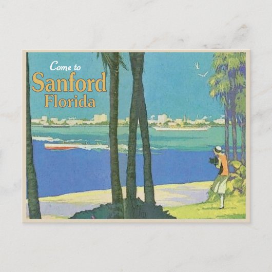 Sanford Florida vintage reis 1920s Briefkaart (Voorkant)