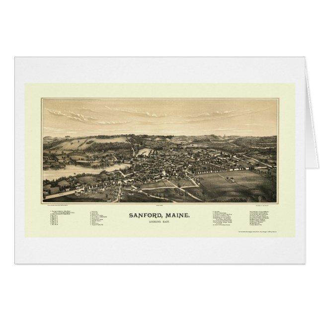 Sanford, ME Panoramic Map - 1889 (Voorkant Horizontaal)