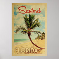 Sanford Palm Tree Vintage Travel