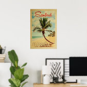 Sanford Palm Tree Vintage Travel Poster (Thuiskantoor)