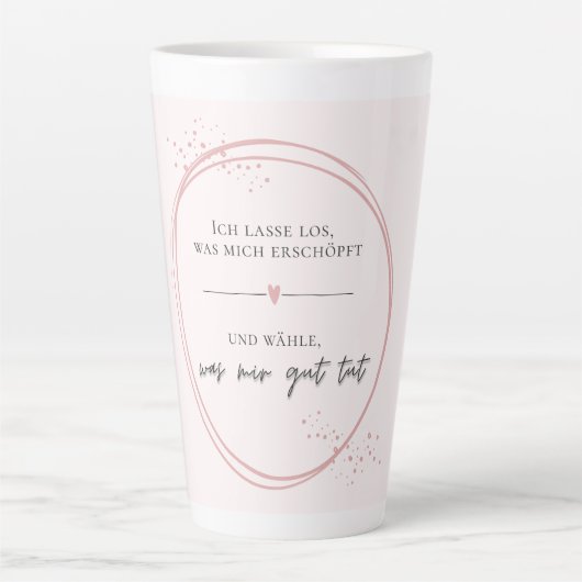 Sanftes Loslass-Affirmation Latte Mok (Voorkant)