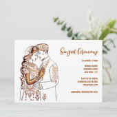 Sangeet Henna bruidegom Mehndi Mhindi Hindi Kaart (Staand voorkant)