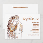 Sangeet Henna bruidegom Mehndi Mhindi Hindi Kaart (Voorkant / Achterkant)