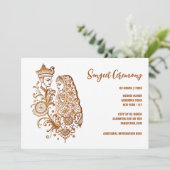 Sangeet Henna Mehndi Mhindi Hindi bruid bruidegom  Kaart (Staand voorkant)