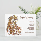 Sangeet Hindi Hena Mehndi Mhindi bruidegom Kaart (Staand voorkant)