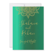 Sangeet Indian Style Green Gold Color Modern