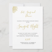 Sangeet Indian Style Green Gold Color Modern Kaart (Achterkant)