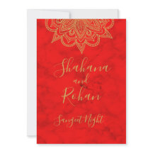 Sangeet Indische stijl Rood Goud Kleur Moderne afb