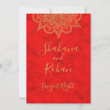 Sangeet Indische stijl Rood Goud Kleur Moderne afb