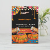 Sangeet Invitation Kaart (Staand voorkant)
