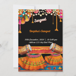 Sangeet Invitation Kaart