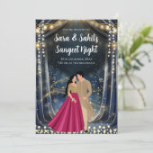 Sangeet kaarten Digitale Indiase bruiloft uitnodig (Staand voorkant)