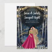 Sangeet kaarten Digitale Indiase trouw uitnodiging (Voorkant / Achterkant)