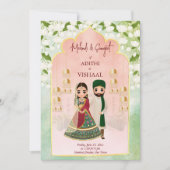 Sangeet mehndi Indiaas bruidskoppel jasmine Kaart (Voorkant)