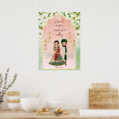 Sangeet mehndi Indian bruiloft welkomstbord Poster (Keuken)