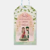 Sangeet mehndi Indische bruiloft gepersonaliseerd Cadeaulabel (Voorkant)
