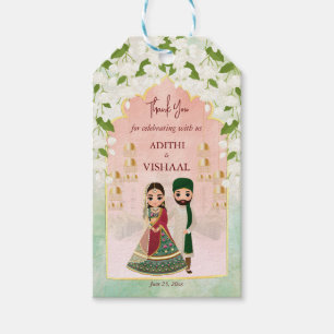 Sangeet mehndi Indische bruiloft gepersonaliseerd Cadeaulabel